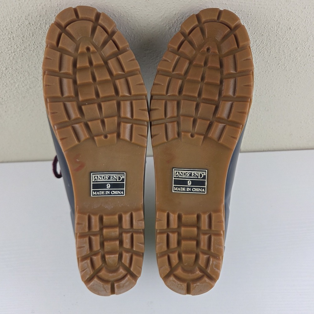 Lands End Vintage Rubber Navy Blue Rain Duck‎ Garden Shoe Boots Women's Size 9 M - Picture 9 of 10